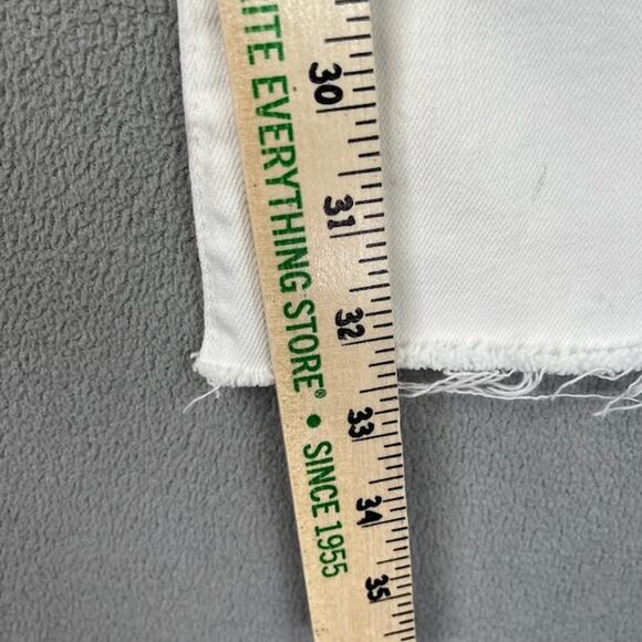 L'Agence Jeans Womens 27 White Flared High Rise Bell Bottom Denim Raw Hem Hippie - Picture 15 of 16